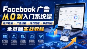 Facebook广告新手从0到入门系统课｜开户指南・广告结构・计划搭建・数据指标全基础实战教程-项目资源库