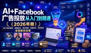 AI+Facebook广告投放从入门到精通(2026年版)|账户体系搭建・直播投流・素材策略・数据优化・聊单变现全链路实战课-项目资源库