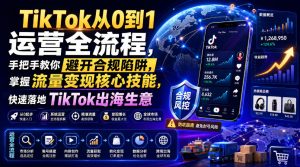 TikTok从0到1运营全流程,手把手教你避开合规陷阱,掌握流量变现核心技能,快速落地TikTok出海生意(更新7月)-项目资源库