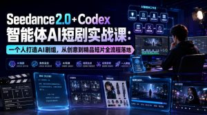 Seedance2.0+Codex智能体AI短剧实战课：一个人打造AI剧组，从创意到精品短片全流程-项目资源库