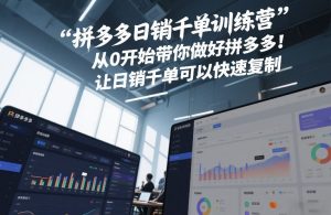 拼多多日销千单训练营,从0开始带你做好拼多多,让日销千单可以快速复制(更新26年7月)-项目资源库