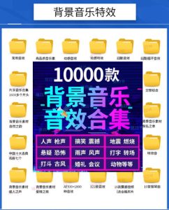 宝藏级音效素材包!10000+款背景音乐音效素材合集,自然片头婚礼会议常用音效包,分类清晰-项目资源库