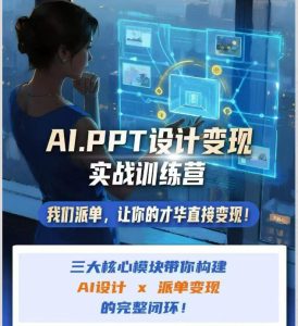 AI+PPT设计变现实战训练营,我们派单,让你的才华直接变现,三大核心模块带你构建Al设计x派单变现的完整闭环-项目资源库