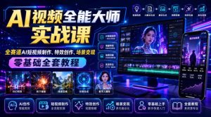 AI视频全能大师实战课｜全赛道AI短视频制作、特效创作、场景变现零基础全套教程-项目资源库