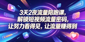 3天2夜流量陪跑课，解锁短视频流量密码，让努力看得见，让流量賺得到（更新0810）-项目资源库