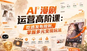 AI漫剧运营高阶课:吃透发布规则,掌握多元变现玩法-项目资源库