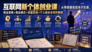 互联网新个体创业课｜从零搭建低成本小生意，商业思维+商业模式+流量实战+个人成长全闭环教程（更新0922）-项目资源库