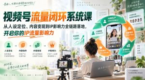 视频号流量闭环系统课,从人设定位、内容变现到IP影响力全链路落地,开启你的IP流量影响力-项目资源库