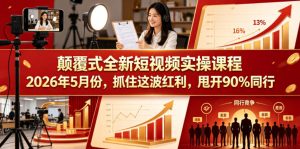 颠覆式全新短视频实操课程，抓住这波红利，甩开90%同行（更新2026年9月份）-项目资源库