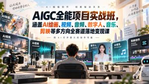 AIGC全能项目实战班-无水印，涵盖AI绘画、视频、音频、数字人、音乐、剪映等多方向全赛道落地变现课（更新）-项目资源库
