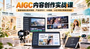 AIGC内容创作实战课，覆盖电商主图详情图、产品宣传片、AI短剧、小红书笔记等真实场景-项目资源库