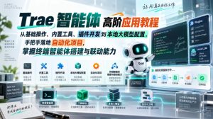 Trae智能体高阶应用教程,从基础操作、内置工具、插件开发到本地大模型配置,手把手落地自动化项目-项目资源库