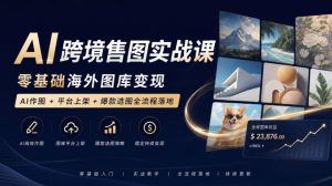 AI跨境售图实战课，零基础海外图库变现，AI作图+平台上架+爆款选图全流程落地-项目资源库