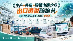 《生产+外贸+跨境电商企业》出口退税陪跑营，带你从零打通出口退税全链条-项目资源库