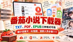 番茄小说下载器，TXT、PDF、EPUB三种格式可选，做小说推文、AI短剧、漫剧人员必备！！！-项目资源库