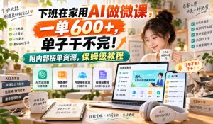 下班在家用AI做微课，一单600+，单子干不完！附内部接单资源，保姆级教程【揭秘】-项目资源库
