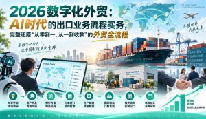 2026数字化外贸：AI时代的出口业务流程实务，完整还原”从零到一、从一到收款”的外贸全流程-项目资源库