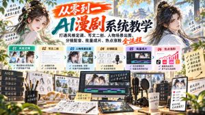 从零到一AI漫剧系统教学，打通风格定调、写文二创、人物场景出图、分镜配音、批量成片、热点涨粉全流程-项目资源库