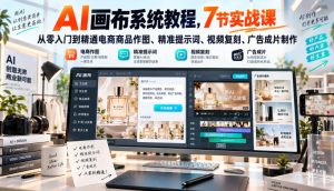 AI画布系统教程，7节实战课从零入门到精通电商商品作图、精准提示词、视频复刻、广告成片制作-项目资源库