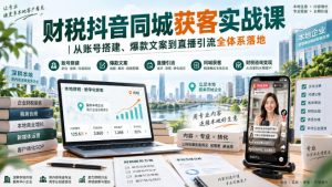 财税抖音同城获客实战课｜从账号搭建、爆款文案到直播引流全体系落地-项目资源库
