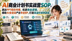 【无水印】AI商业计划书实战营SOP，跳出PPT低价内卷，吃透商业逻辑，借助AI全自动产出专业BP，打造高溢价接单副业-项目资源库