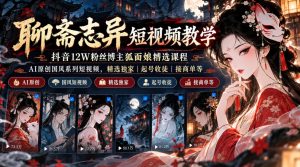 聊斋志异短视频教学,抖音12W粉丝博主狐面娘精选课程,AI原创国风系列短视频,精选独家丨起号收徒丨接商单等-项目资源库