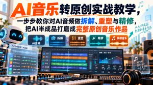 AI音乐转原创实战教学,一步步教你对AI音频做拆解、重塑与精修,把AI半成品打磨成完整原创音乐作品-项目资源库