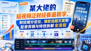 某大佬的短视频泛财经赛道教学，财经细分定位、爆款选题文案到配音剪辑与特效拆解全流程-项目资源库