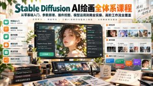 【无水印】Stable Diffusion AI绘画全体系课程，从零基础入门、参数原理、插件控图、模型运用到商业实操、高阶工作流全覆盖-项目资源库