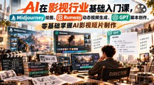 【无水印】AI在影视行业基础入门课，Midjourney绘图、Runway动态视频生成、GPT脚本创作，零基础掌握AI影视短片制作-项目资源库