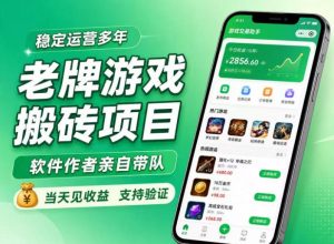 老牌游戏搬砖项目,超稳定可靠,软件作者亲自带队,当天见收益,支持验证【揭秘】-项目资源库