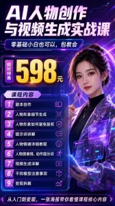 抖音5W粉丝博主的AI真人日系女孩制作教学，AI人物创作与视频生成实战课，新手也能快速起号涨粉变现-项目资源库